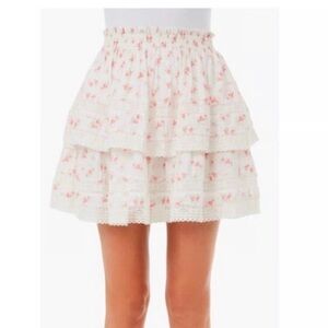 Floral White Skirt